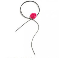 ECARLA Elegantā fuksijas roze uz siksnas kaklarota  Choker necklace, decorative flower, rose on a strap, elegant fuchsia N760F