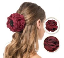 ECARLA Liela roze matu sprādze XL bordo 9cm  Hairpin large buckle XL flower rose burgundy 9cm SP288BOR