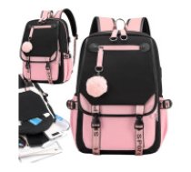 ECARLA Universāls skolas sporta mugursoma ar USB un atsēju  Universal school sports backpack with keychain and USB PL156R