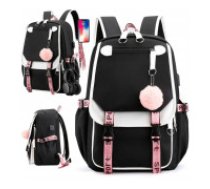 ECARLA Universāls skolas sporta mugursoma ar USB un atslēgu piekariņu  Universal school sports backpack with keychain and USB PL156CZ