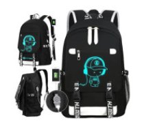 ECARLA Universālais skolas sporta mugursoma ar gaismas elementiem un USB portu  Universal school sports backpack with glow-in-the-dark graphics USB PL157