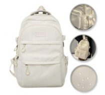 ECARLA Universāls krēma sporta un skolas mugursoma ar kabatām  Universal school sports backpack with pockets, cream PL165K