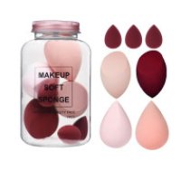 ECARLA Krēmīgi sarkanas kosmētikas sūkļi, 7 gab.  Set of 7 CREAMY RED DUO GB06CZE makeup sponges