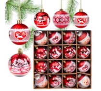 ECARLA Ziemassvētku bumbiņu komplekts, 16 gab., 5 cm, sarkanas  Set of Christmas baubles, 16 pieces in a package, diameter 5cm, red BSN36