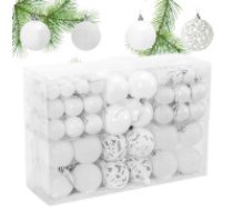 ECARLA Balts Ziemassvētku eglīšu bumbiņu komplekts, 100 gab.  Set of 100 Christmas baubles. white BSN40 in the package