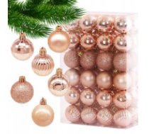 ECARLA Ziemassvētku eglīšu bumbiņu komplekts, 48 gab., rozā zelts, 3,5 cm  Set of Christmas tree baubles, 48 ​​pieces in a package, rose gold, diameter 3.5 cm BSN09WZ1