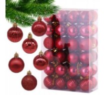 ECARLA Burgundiešu Ziemassvētku eglīšu bumbu komplekts, 48 gab, 3.5 cm  Set of Christmas tree baubles, 48 ​​pieces in a package, burgundy, diameter 3.5 cm, BSN09WZ7