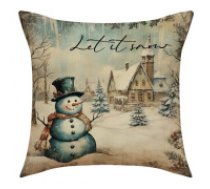 ECARLA Ziemassvētku spilvendrāna 45x45 cm LET IT SNOW  Pillowcase 45 x 45 cm Christmas motif LET IT SNOW POD114