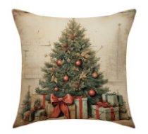 ECARLA Ziemassvētku spilvendrāna 45x45 cm BOHO motīvs  Pillowcase 45 x 45 cm Christmas motif Christmas tree BOHO POD115