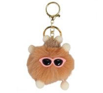 ECARLA Brūns pompona figūras piekariņš ar cepuri un brillēm  Pompon figure keychain with hat and glasses, brown BRL336BR