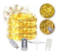 ECARLA LED gaismas aizkars 3mx3m + turētāji un programmētājs SILTI BALTS  Light curtain LED lamps 3mx3m + holders and programmer WARM WHITE LAMP34CB