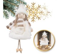 ECARLA Ziemassvētku plīša eņģelis, balts  CHRISTMAS ANGEL MADE OF PLUSH WHITE ASN12B