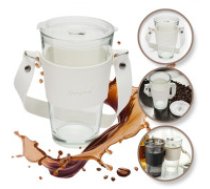 ECARLA Stikla kafijas/tējas krūze ar salmiņu un aizdari 450ml  Glass mug for Coffee Tea with straw and closure 450 ML CUP09B