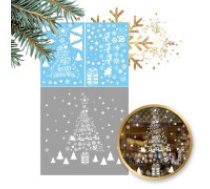 ECARLA Ziemassvētku logu uzlīmes 45x30 cm (2 loksnes)  Christmas window stickers 2 sheets 45 x 30 cm NKD02