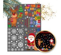 ECARLA Ziemassvētku krāsainās logu uzlīmes 4 loksnes 25 x 35 cm  Christmas colorful window stickers 4 sheets 25 x 35 cm NKD15