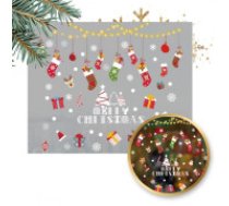 ECARLA Ziemassvētku logu uzlīmes 2 loksnes 30x90 cm  Christmas colorful window stickers 2 sheets 30 x 90 cm NKD21