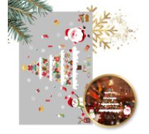 ECARLA Ziemassvētku krāsainie logu uzlīmes, 2 lapas, 90 x 30 cm  Christmas colorful window stickers 2 sheets 90 x 30 cm NKD23