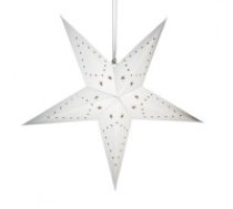 ECARLA Liela balta Ziemassvētku papīra zvaigzne 35 cm  LARGE OPENWORK CHRISTMAS PAPER STAR white 35 cm 3D STAINED GLASS WG01