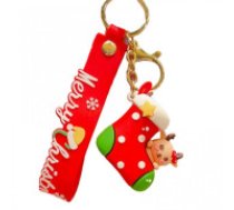 ECARLA Ziemassvētku zeķes piekariņš  Christmas stocking keychain, CHRISTMAS BRL346