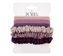 ECARLA Matu gumijas komplekts 6 gab violetā krāsā  Set of 6in1 rubber bands on a badge, shades of purple GUM153FIO