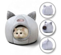 ECARLA COTCH HOUSE pelēks plīša mājiņa ziemai 33 cm KOT16  HOUSE FOR CAT gray Box Plush Legion For Winter 33 cm KOT16