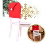 ECARLA Santa cepure krēsla pārvalks 65cm x 50cm sarkans 1gab KSN69  Santa hat chair cover 65cm x 50cm red 1pcs KSN69