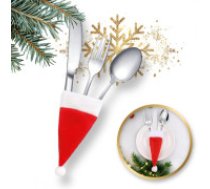 ECARLA Pārsegs, galda piederumu futrālis Ziemassvētku vecīša cepure 12cm x 6cm 1gab KSN68POJ  Cover, cutlery case Christmas Santa hat 12cm x 6cm 1pcs KSN68POJ