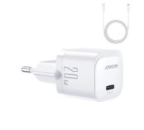 Joyroom USB C 20W PD mini charger with USB C cable - Lightning Joyroom JR-TCF02 - white  USB C 20W PD mini charger with USB C cable - Lightning Joyroom JR-TCF02 - white