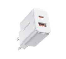 Joyroom Joyroom JR-TCF05 20W USB-C / USB-A Fast Dual Port Wall Charger - White + USB-C - Lightning 1m  Joyroom JR-TCF05 20W USB-C / USB-A Fast Dual Port Wall Charger - White + USB-C -     Lightning 1m