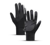 Hurtel Insulated, non-slip sports phone gloves (size L) - black  Insulated, non-slip sports phone gloves (size L) - black