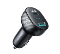 Joyroom Joyroom JR-CCD04 30W 2x USB-C USB-A car charger with display - black  Joyroom JR-CCD04 30W 2x USB-C USB-A car charger with display - black