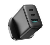 Joyroom Joyroom JR-TCF10 fast charger 2x USB-C USB-A 32W (UK plug) - black  Joyroom JR-TCF10 fast charger 2x USB-C USB-A 32W (UK plug) - black