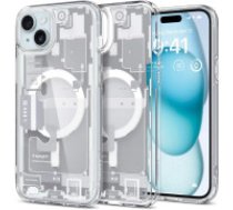 Spigen Spigen Ultra Hybrid Mag Case with MagSafe for iPhone 15 Plus - White (Zero One Pattern)  Spigen Ultra Hybrid Mag Case with MagSafe for iPhone 15 Plus - White (Zero One Pattern)