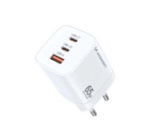 Wozinsky Wozinsky CGWCW 65W USB-A / 2 x USB-C GaN wall charger - white  Wozinsky CGWCW 65W USB-A / 2 x USB-C GaN wall charger - white