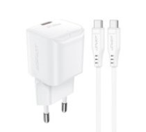 Acefast Acefast A73 Mini PD 20W GaN wall charger + USB-C cable - white  Acefast A73 Mini PD 20W GaN wall charger + USB-C cable - white