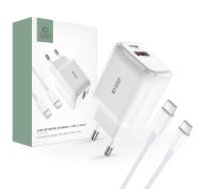 Tech-Protect Tech-Protect C20W USB-C PD 20W / USB-A QC 3.0 network charger with USB-C / USB-C cable - white  Tech-Protect C20W USB-C PD 20W / USB-A QC 3.0 network charger with USB-C / USB-C     cable - white