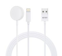 Tech-Protect Tech-Protect UltraBoost 2in1 magnetic charger with USB-C / Lightning cables for Apple Watch 1.5m - white  Tech-Protect UltraBoost 2in1 magnetic charger with USB-C / Lightning     cables for Apple Watch 1.5m - white