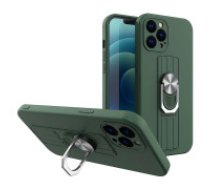 Hurtel Ring Case silicone case with finger grip and stand for iPhone 12 mini dark green  Ring Case silicone case with finger grip and stand for iPhone 12 mini dark green