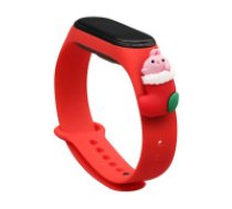 Hurtel Strap Xmas Wristband for Xiaomi Mi Band 4 / Mi Band 3 Christmas Silicone Strap Bracelet Red (Santa 1)  Strap Xmas Wristband for Xiaomi Mi Band 4 / Mi Band 3 Christmas Silicone Strap     Bracelet Red (Santa 1)