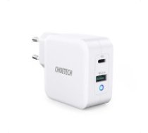 Choetech Choetech fast GaN wall charger USB Type C PD USB-A QC3.0 65W 3,25A white (PD8002)  Choetech fast GaN wall charger USB Type C PD USB-A QC3.0 65W 3,25A white (PD8002)