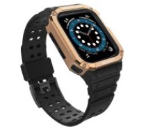 Hurtel Protect Strap Band Case Wristband for Apple Watch 7 / 6 / 5 / 4 / 3 / 2 / SE (45 / 44 / 42mm) Case Armor Watch Cover Black / Rose Gold  Protect Strap Band Case Wristband for Apple     Watch 7 / 6 / 5 / 4 / 3 / 2 / SE (45 / 44 / 42mm) Case Armor Watch Cover Black / Rose Gold