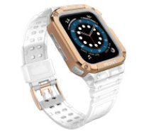 Hurtel Protect Strap Band Case Wristband for Apple Watch 7 / 6 / 5 / 4 / 3 / 2 / SE (45 / 44 / 42mm) Case Armor Watch Cover Transparent / Rose Gold  Protect Strap Band Case Wristband for     Apple Watch 7 / 6 / 5 / 4 / 3 / 2 / SE (45 / 44 / 42mm) Case Arm