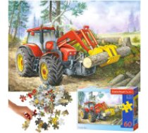 CASTORLAND Puzle Mīkla "Greifers traktors" Bērniem, 60 gab l Jigsaw Puzzle bērnu izglītojoša rotaļlieta, meža traktors, attīstoša spēle, kvalitatīvi     materiāli, piemērots 5+ vecumam CASTORLAND Puzzle 60el. Meža teritorija - Traktors ar greiferi