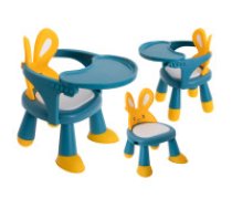 Bērnu Daudzfunkcionāls Barošanas Krēsliņš, Zaķis - Zils Barošanas un spēļu galda krēsls dzeltens un zils Barošanas un spēļu galda krēsls     dzeltens un zils