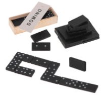 Ģimenes Galda Spēle Domino (Koka Kauliņi) + Kaste, melna l Family Board Game Dominoes klasiska spēle, kompakts iepakojums, attīsta loģisko domāšanu, ceļojuma izmēra, melni koka     kauliņi, ģimenes vakariem, domāšanas spēle, trases veidošana, domino efekt