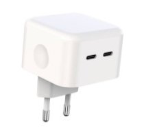 XO Sienas lādētājs XO L102, 2x USB-C, 35 W (balts) Adapteris XO wall charger L102 PD 35W 2x USB-C white Wall charger XO L102, 2x USB-C, 35W (white)