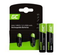 Green Cell Zaļo elementu uzlādējamās baterijas 2x AAA HR03 800mAh GREENCELL GR08 Green Cell Rechargeable Batteries Sticks 2x AAA HR03 800mAh