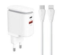 LDNIO Sienas lādētājs LDNIO A2423C USB, USB-C + USB-C - Lightning kabelis  Wall charger  LDNIO A2423C USB, USB-C + USB-C - Lightning cable