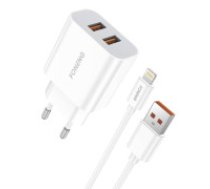 Foneng Ātrs lādētājs Foneng 2x USB EU45 + USB Lightning kabelis  Fast charger Foneng 2x USB EU45 + USB Lightning cable