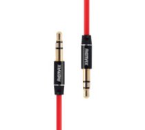 Remax Mini jack 3,5 mm AUX kabelis Remax RL-L100 1 m (sarkans) Remax RL-L100 Premium AUX Cable 3.5 mm -> 3.5 mm 1 m Red Mini jack 3.5mm AUX cable Remax RL-L100 1m (red)
